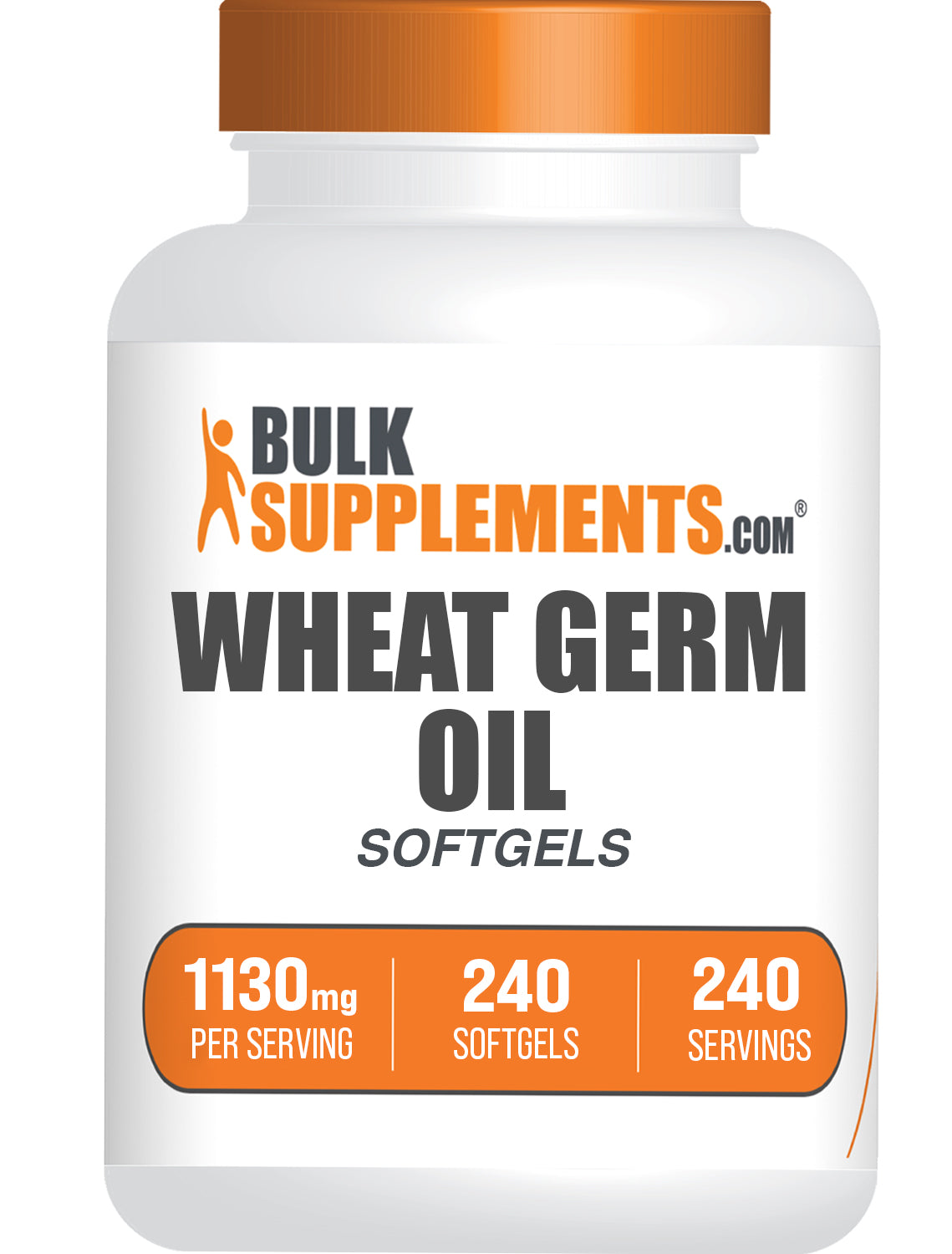 BulkSupplements.com Wheat Germ Oil Softgels 240 ct bottle