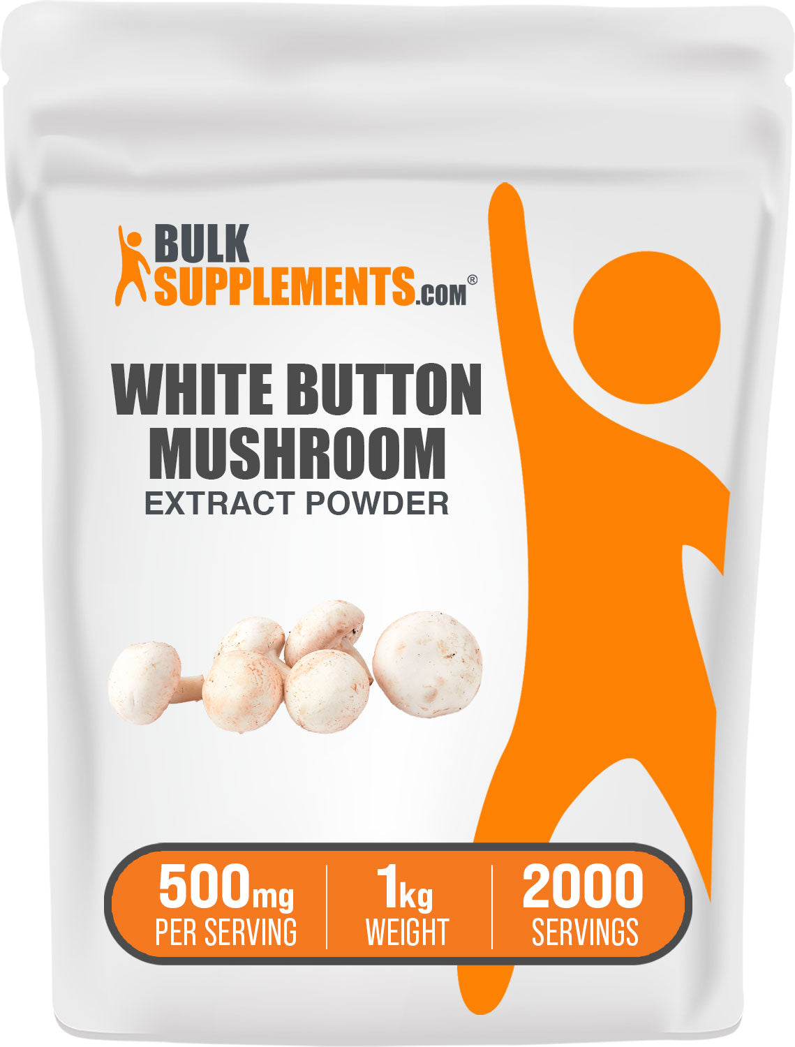 BulkSupplements.com White Button Mushroom Extract Powder 1kg Bag