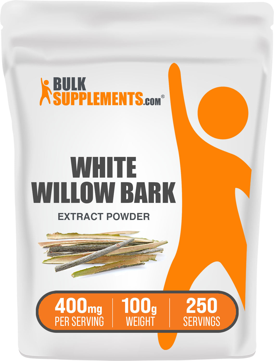 BulkSupplements White Willow Bark Extract Powder 100g bag