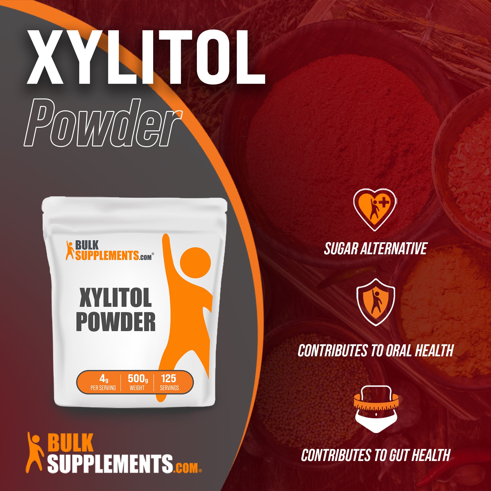 Benefits of Xylitol: sugar alternative, contributes to oral health, contributes to gut health
