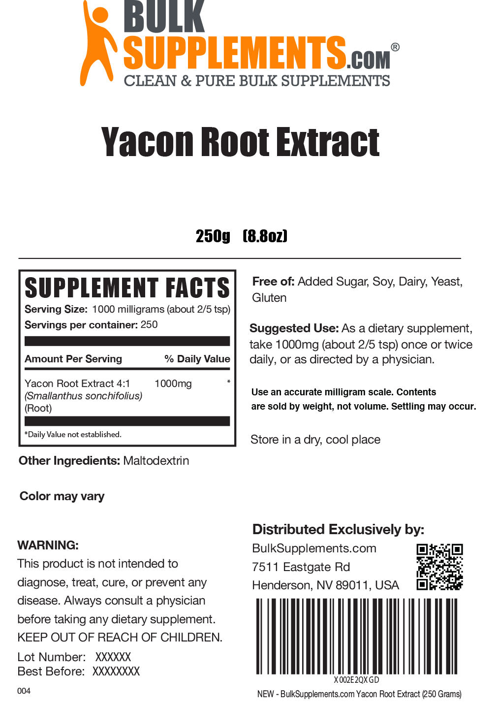Yacon Root Extract Powder