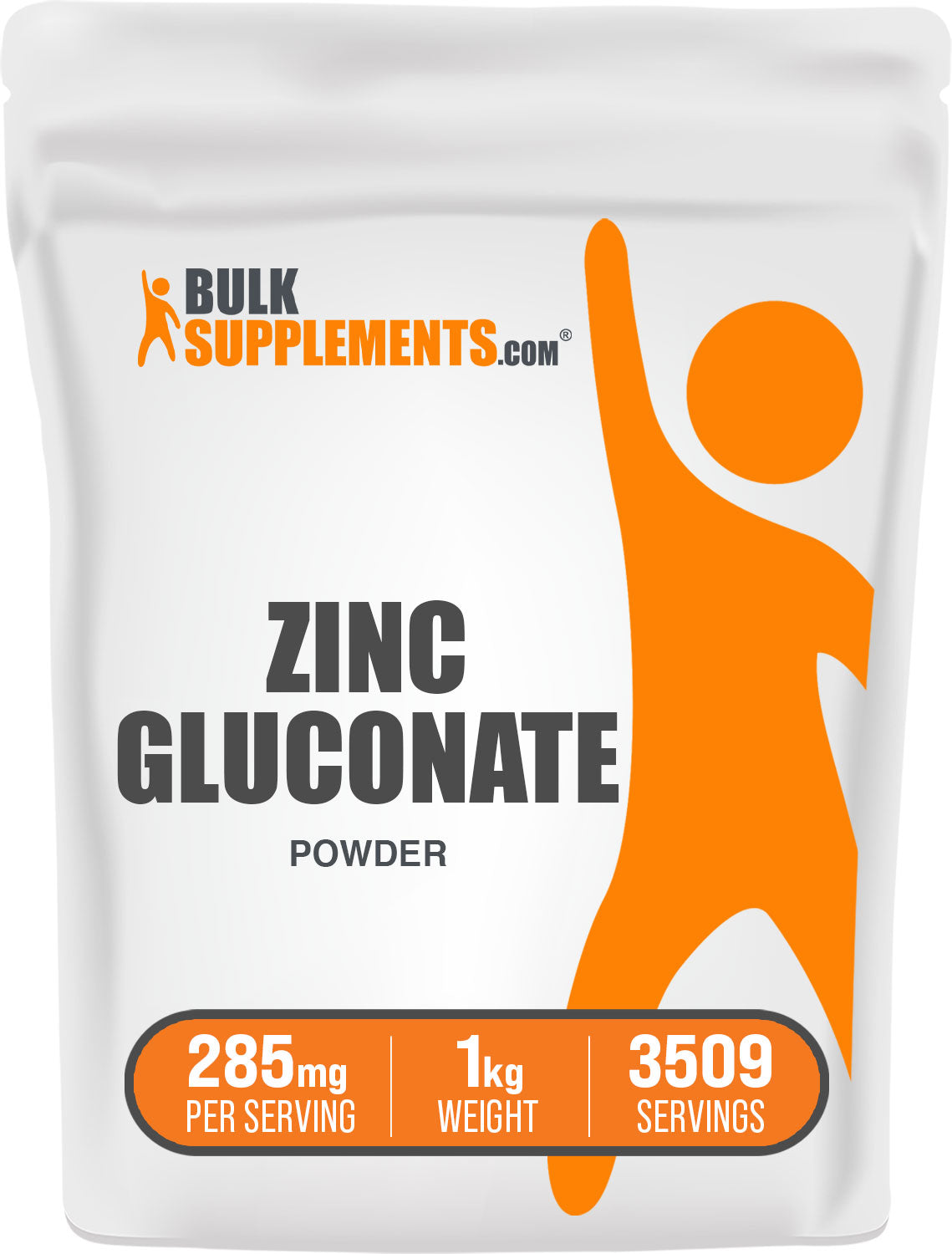BulkSupplements Zinc Gluconate 1kg Bag