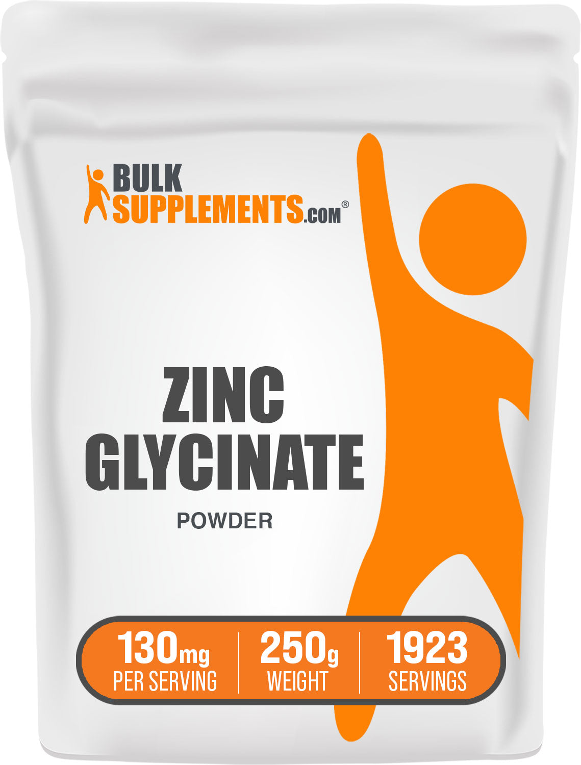 BulkSupplements.com Zinc Glycinate Powder 250g Bag