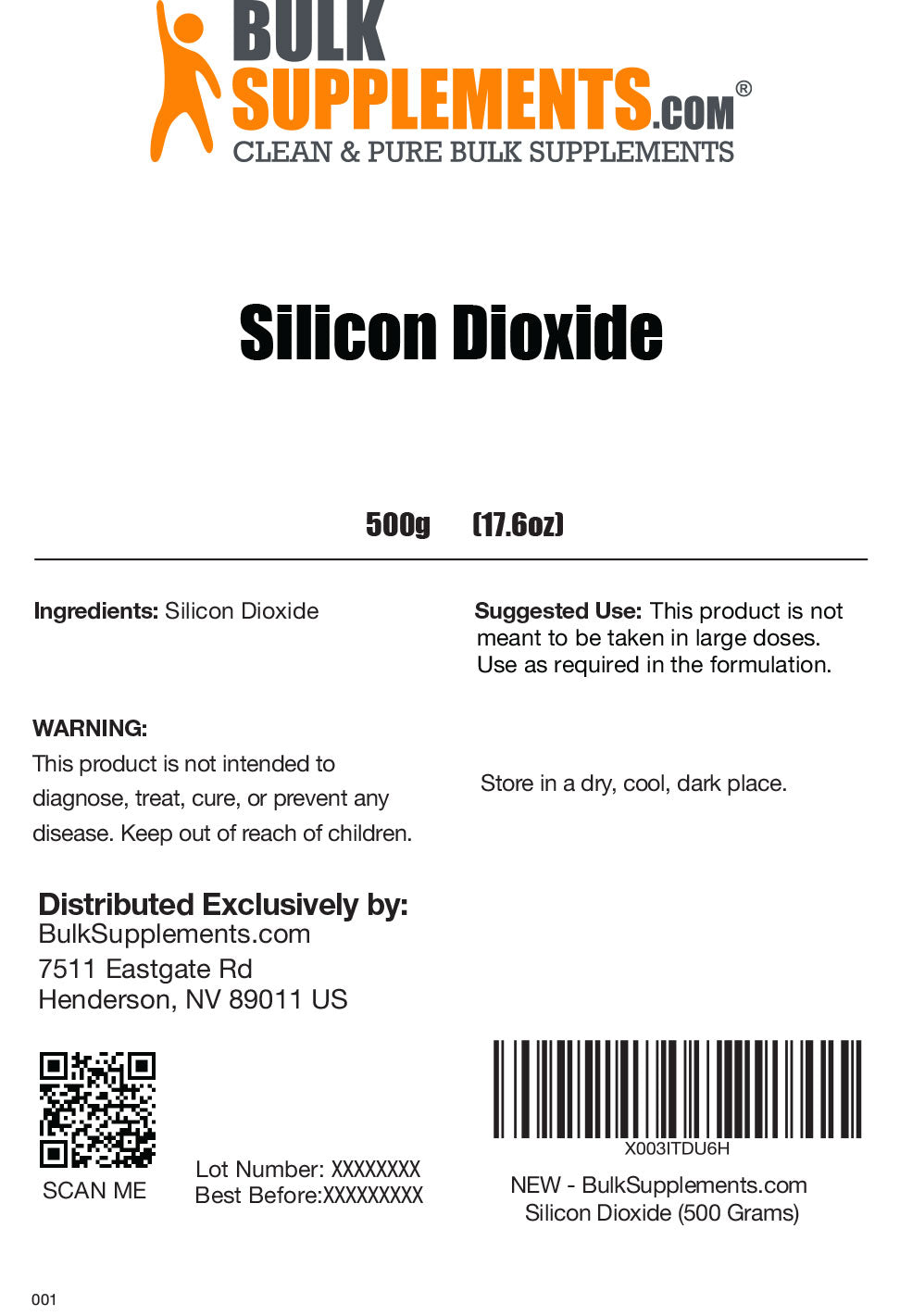 Suggested Use and Warnings Silicon Dioxide